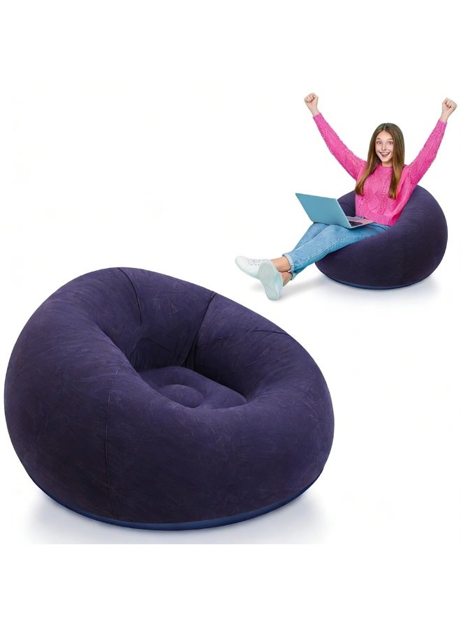 Arabest Inflatable Bean Bag Chair with air pump,Portable Foldable Lazy Sofa Lounger,Washable Couch Indoor Outdoor for Kids Adults - Image 1